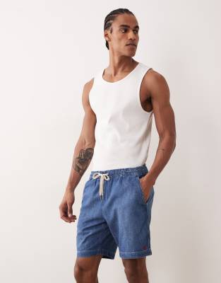 Polo - Jeansshorts in Dunkelblau mit Kordelzug Blau M