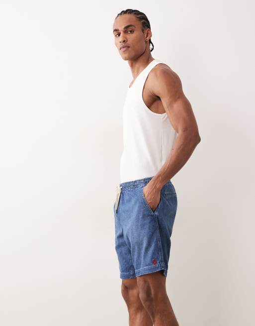 Polo Ralph Lauren – Jeansshorts in Dunkelblau mit Kordelzug, 3 von 5