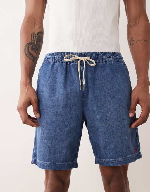 Polo Ralph Lauren – Jeansshorts in Dunkelblau mit Kordelzug, 5 von 5