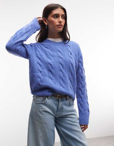 Polo Ralph Lauren - jersey de punto de ochos de corte recto con logo icon en azul - view 1