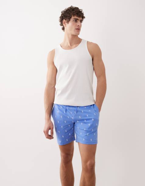Polo Ralph Lauren - Jersey short met logo in middenblauw - view 1