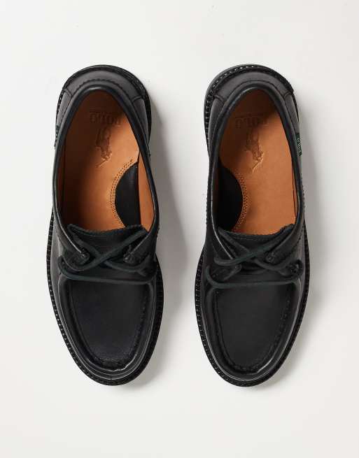 k*c様 POLO RALPH LAUREN jett apron 26cm Polo Ralph Lauren Jett Apron moc-toe shoe in black | ASOS