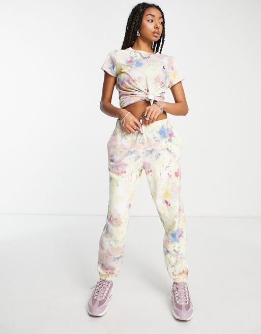 pantalon de jogging fille multicolore effet tie and dye