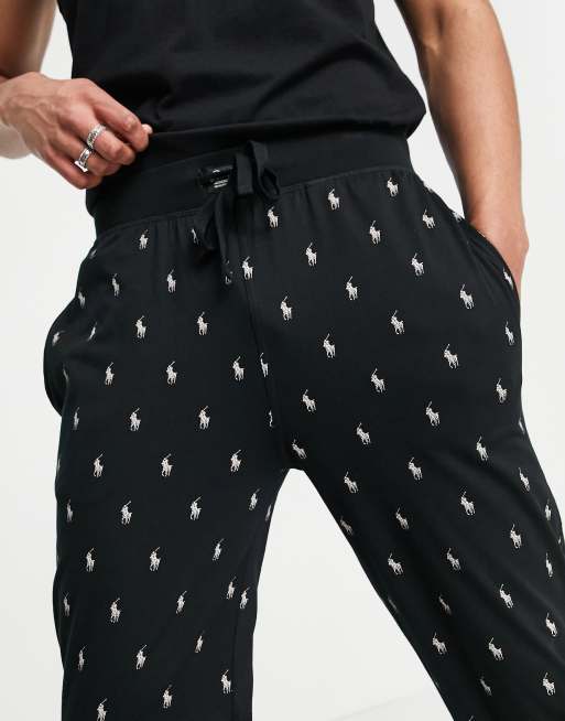 Polo Ralph Lauren jogger in black with all over pony logo | ASOS