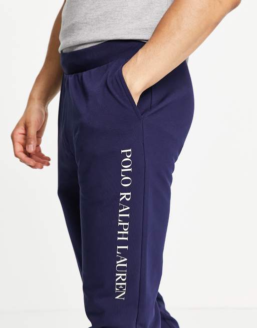 Polo Ralph Lauren jogger in navy with side text logo ASOS