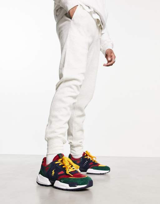 Polo Ralph Lauren jogger trainer in multi stripe with pony logo | ASOS