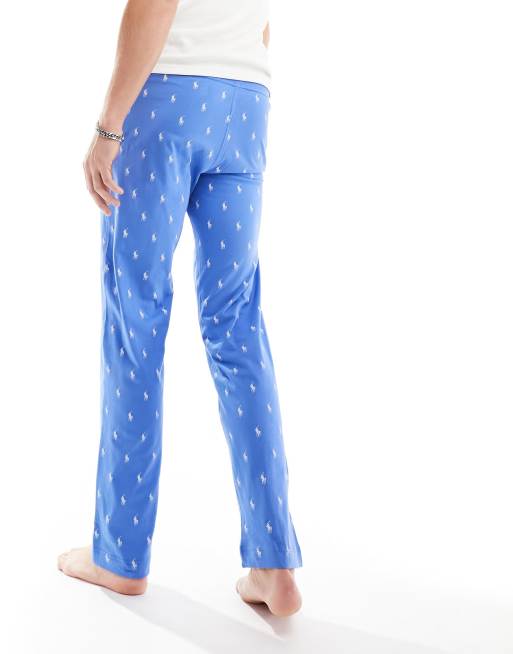 Polo Ralph Lauren - Joggers azzurri da casa con logo ripetuto, 3 di 5