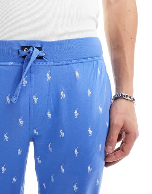 Polo Ralph Lauren - Joggers azzurri da casa con logo ripetuto, 4 di 5