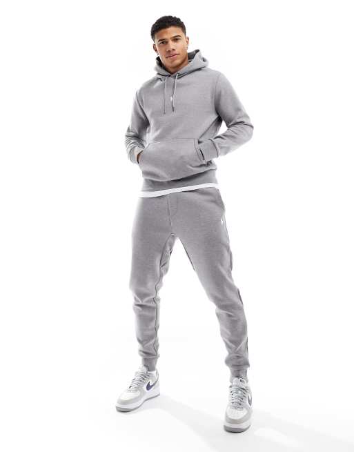 Polo Ralph Lauren - Joggers felpati in maglia doppia con logo color antracite mélange in coordinato