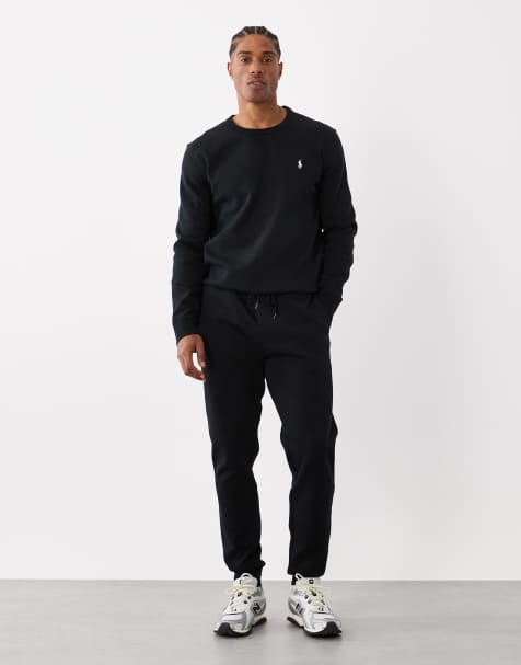 Polo Ralph Lauren - Joggers tecnici in maglia doppia neri con logo - view 1