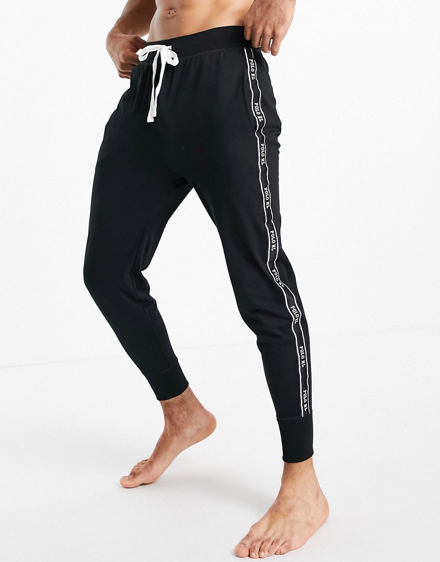 Polo Ralph Lauren - Joggingbroek in zwart met logotape aan de zijkant