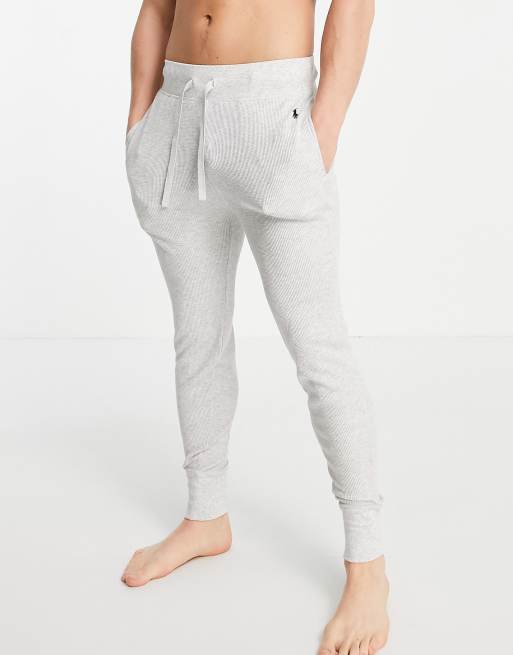 Polo Ralph Lauren – Jogginghose in Grau mit Waffelstruktur und Logo