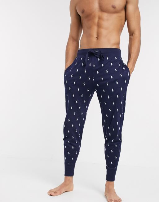 Polo Ralph Lauren – Jogginghose in Marine mit durchgehendem Logo-Print |  ASOS