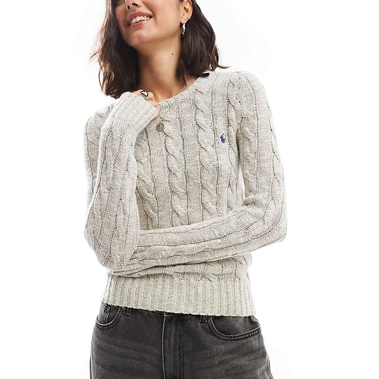 Polo Ralph Lauren Julianna icon logo cotton cable knit Polo Ralph Lauren Julianna icon logo cotton cable knit