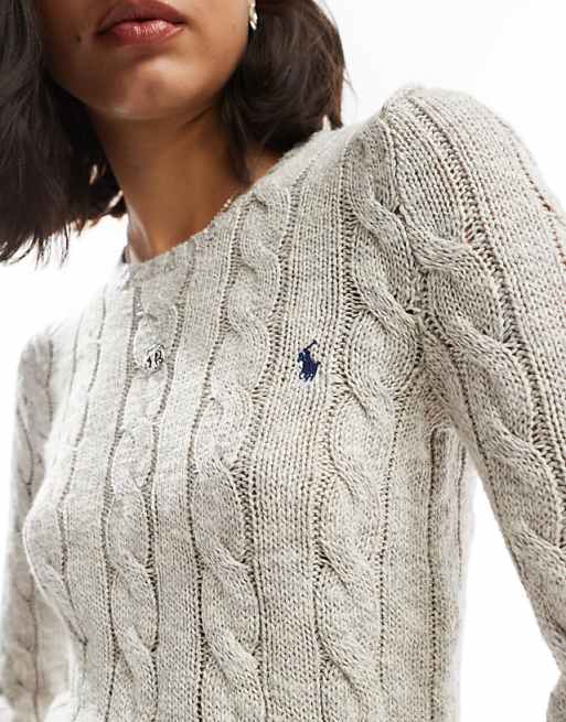 Polo Ralph Lauren Julianna icon logo cotton cable knit Polo Ralph Lauren Julianna icon logo cotton cable knit