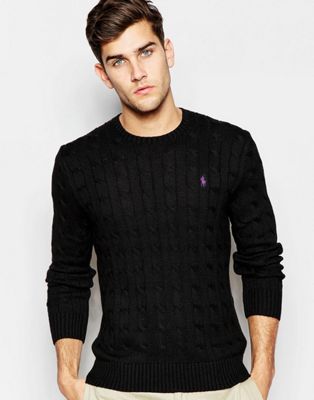 ralph lauren black knitted jumper