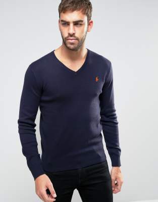 ralph lauren men's v neck jumper