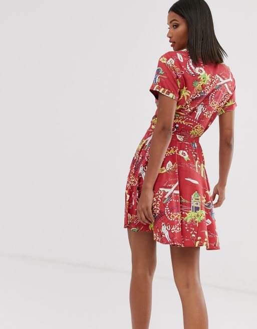 Polo Ralph Lauren - Jurk met Hawaii-print | ASOS