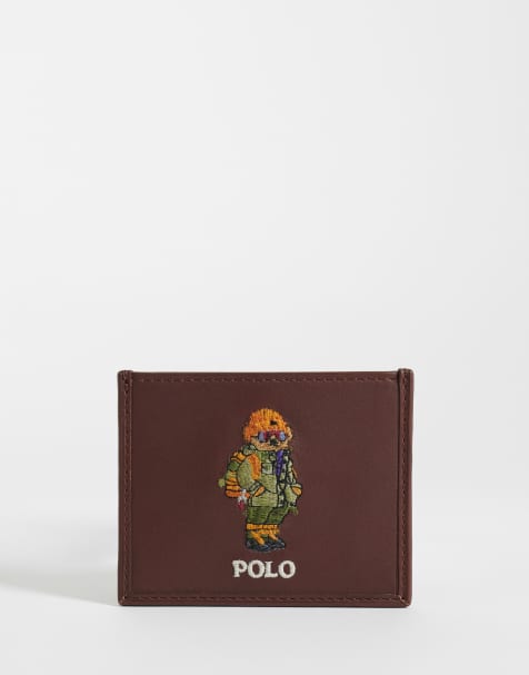 Polo Ralph Lauren kaarthouder met berenprint in bruin - view 1