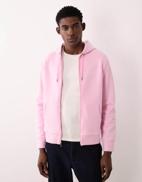 Polo Ralph Lauren – Kapuzenjacke in Rosa mit durchgehendem Reißverschluss und gesticktem Pony - view 1