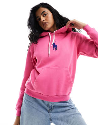 Polo Ralph Lauren - Kapuzenpullover in Rosa mit großem Polospieler-Logo auf der Brust