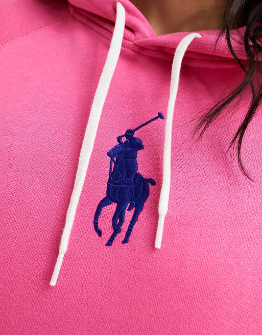 Polo Ralph Lauren – Kapuzenpullover in Rosa mit großem Polospieler-Logo auf der Brust, 2 von 4