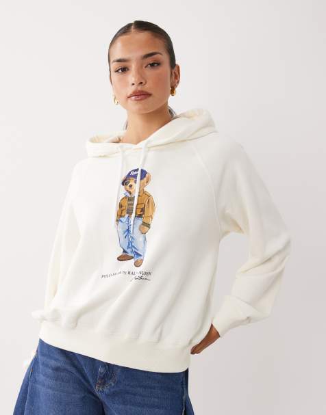 Polo Ralph Lauren – Kapuzenpullover in Weiß mit Polo-Bear-Logo - view 1