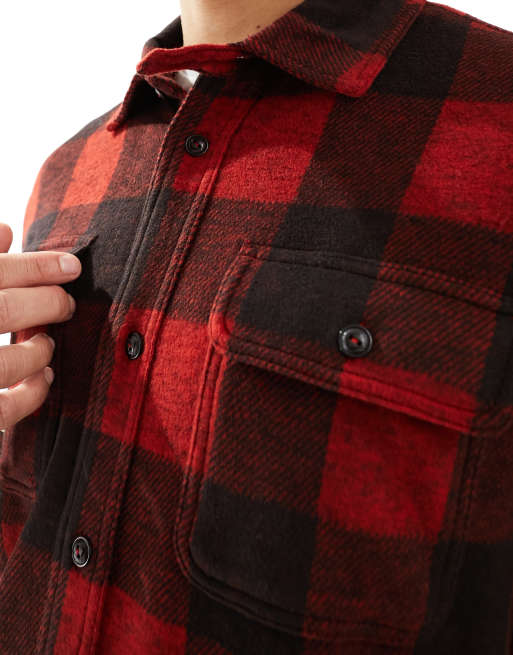 Polo Ralph Lauren – Karierte Flanell-Hemdjacke in Rot/Schwarz ASOS