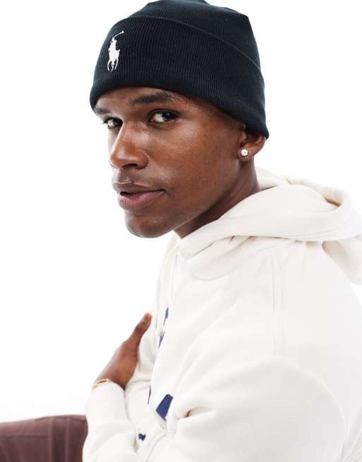 Polo Ralph Lauren Katoenen gebreide beanie met icoonlogo in