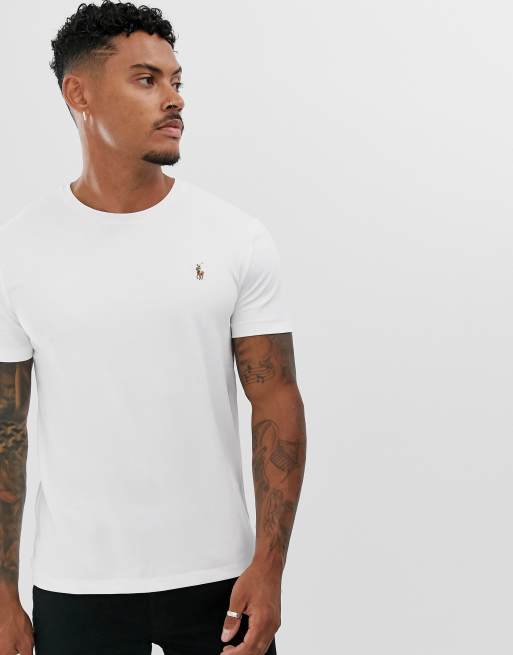 Polo Ralph Lauren - Katoenen T-shirt met spelerslogo in wit