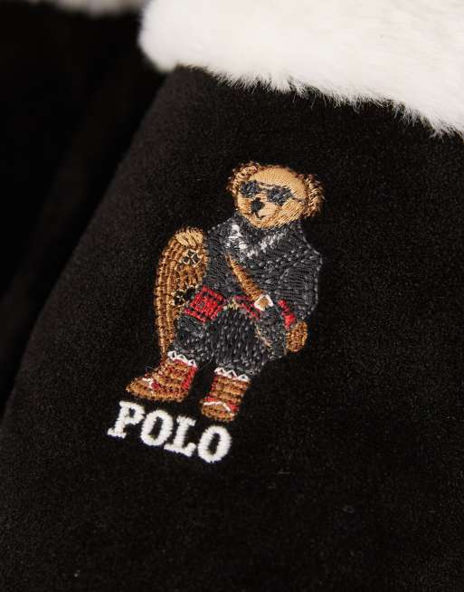 Polo Ralph Lauren - Kayleigh - Pantofole basse nere con logo Bear, 2 di 4