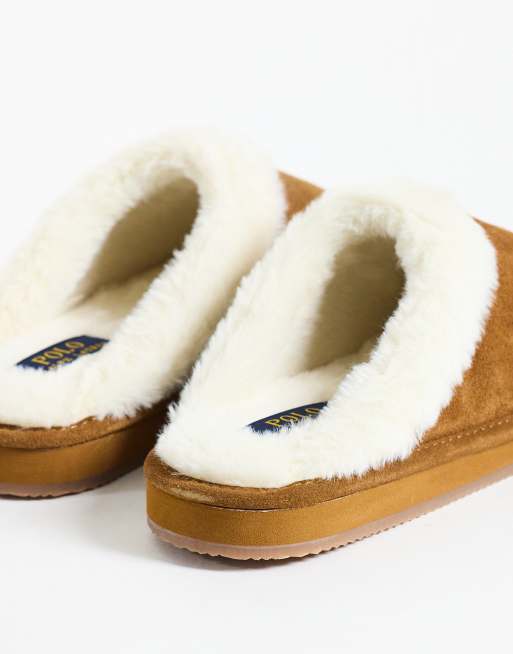 Polo Ralph Lauren Kayleigh slippers i beige, 4 af 4