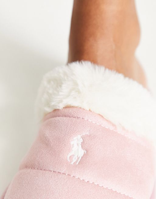 Polo Ralph Lauren Kelcie padded slippers in pink | ASOS