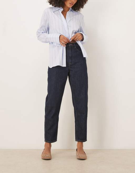 Polo Ralph Lauren – Kelilah – Schmal zulaufende Barrel-Leg-Jeans in verwaschenem Dunkelblau