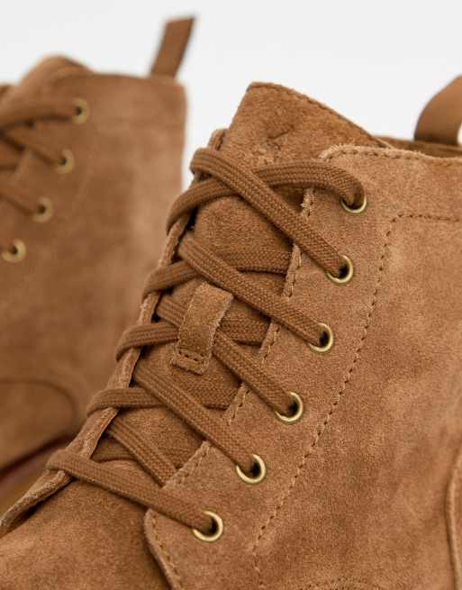 Polo ralph lauren kieren 2025 suede boots in tan