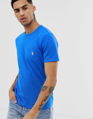 Polo Ralph Lauren – Klarblå t-shirt med ficka och logga