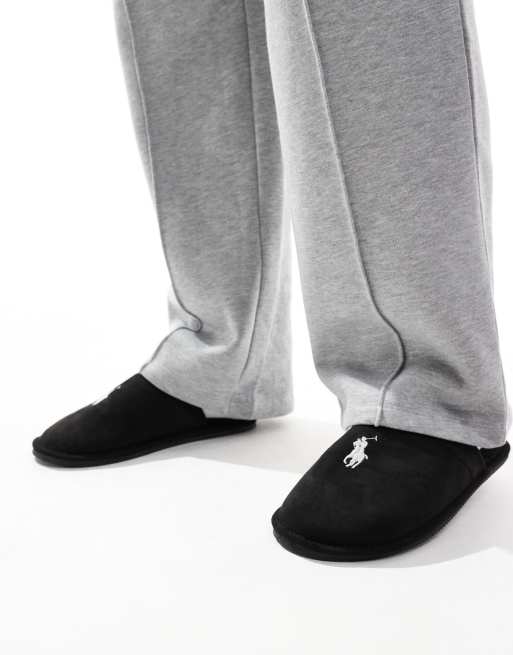 Polo Ralph Lauren – Klarence – Czarne kapcie z logo