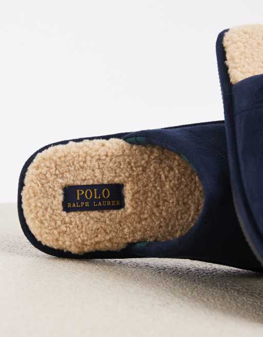 Polo Ralph Lauren – Klarence – Marinblå innetofflor med ikonlogga, 3 av 4