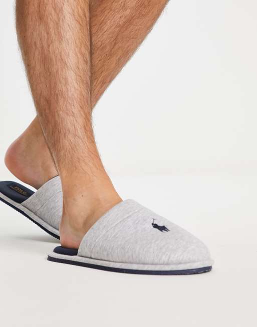 Polo Ralph Lauren klarence mule slippers in gray ASOS