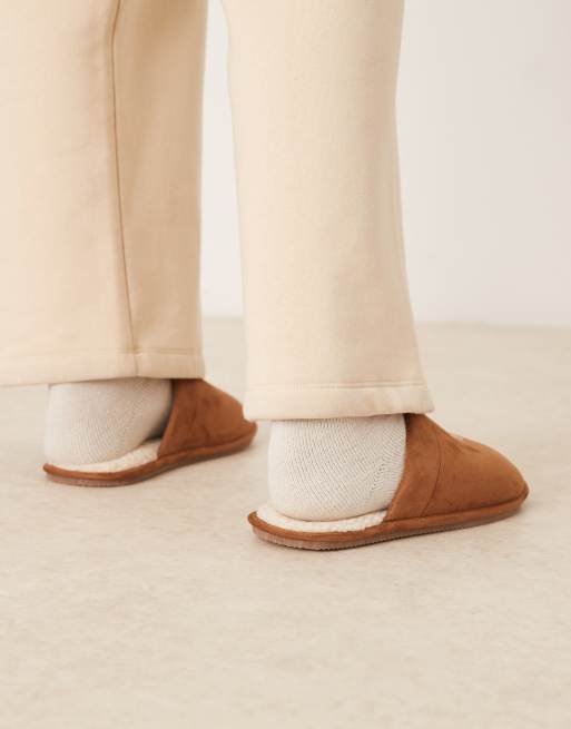 Polo Ralph Lauren – Klarence – Pantoffeln in Hellbraun mit Markenlogo, 2 von 4