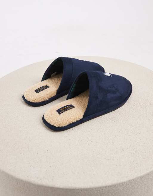 Polo Ralph Lauren - Klarence - Pantofole blu navy con logo, 2 di 4