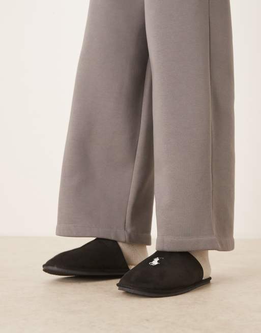 Polo Ralph Lauren Klarence slipper with icon logo in black, 3 of 4