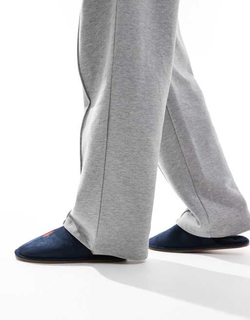 Polo Ralph Lauren Klarence slipper with icon logo in navy, 4 of 4