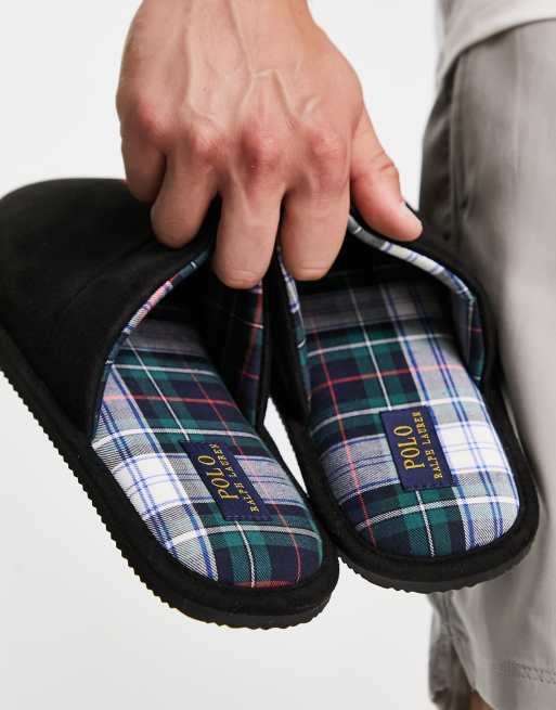 Polo Ralph Lauren - Klarence - Sorte mule-slippers med rødt logo, 3 af 4