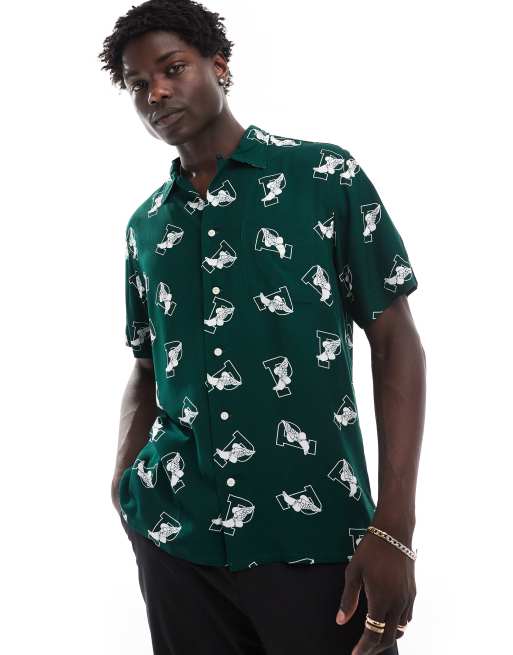 Polo Ralph Lauren - Klassiek oversized overhemd met korte mouwen en bedekt met gevleugeld P-logo in marineblauw