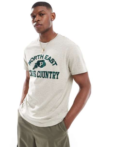 Polo Ralph Lauren - Klassiek oversized T-shirt van slubstof met retro 'Cross Country'-print en logo in gemêleerd lichtgrijs - view 1