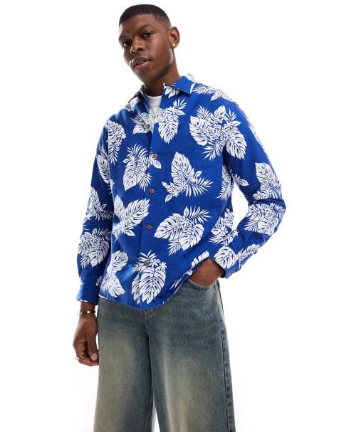 Polo Ralph Lauren - Klassiek Oxford overhemd met oversized pasvorm en tropische monstera-print in multi - view 1