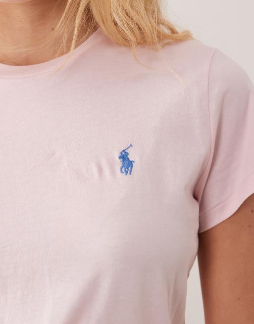 Polo Ralph Lauren – Klassisch geschnittenes T-Shirt in Rosa mit Markenlogo und Rundhalsausschnitt, 3 von 4