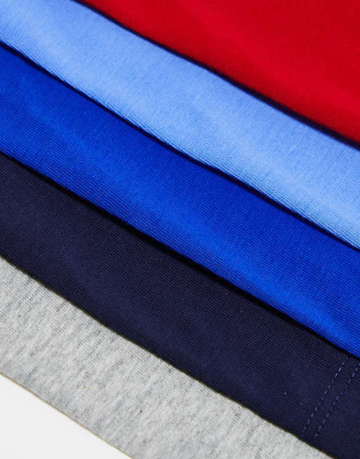 Polo Ralph Lauren klassische 5er-Pack Trunks mit Logo-Bund in Blau-Multi, 4 von 4