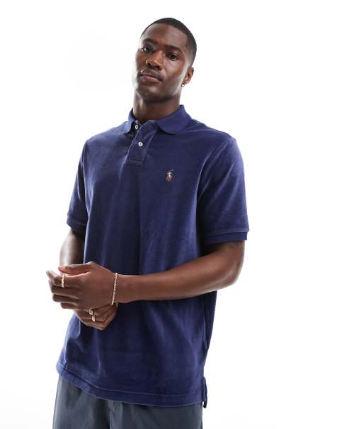 Polo Ralph Lauren – Klassisches Oversize-Polohemd in Marineblau aus Cord-Strick mit Markenlogo - view 1